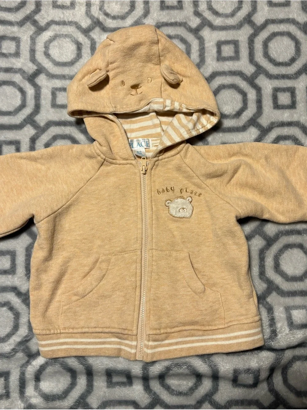 The children’s Place Tan Bear Hoodie Jacket - Unisex Kids Zip-Up
